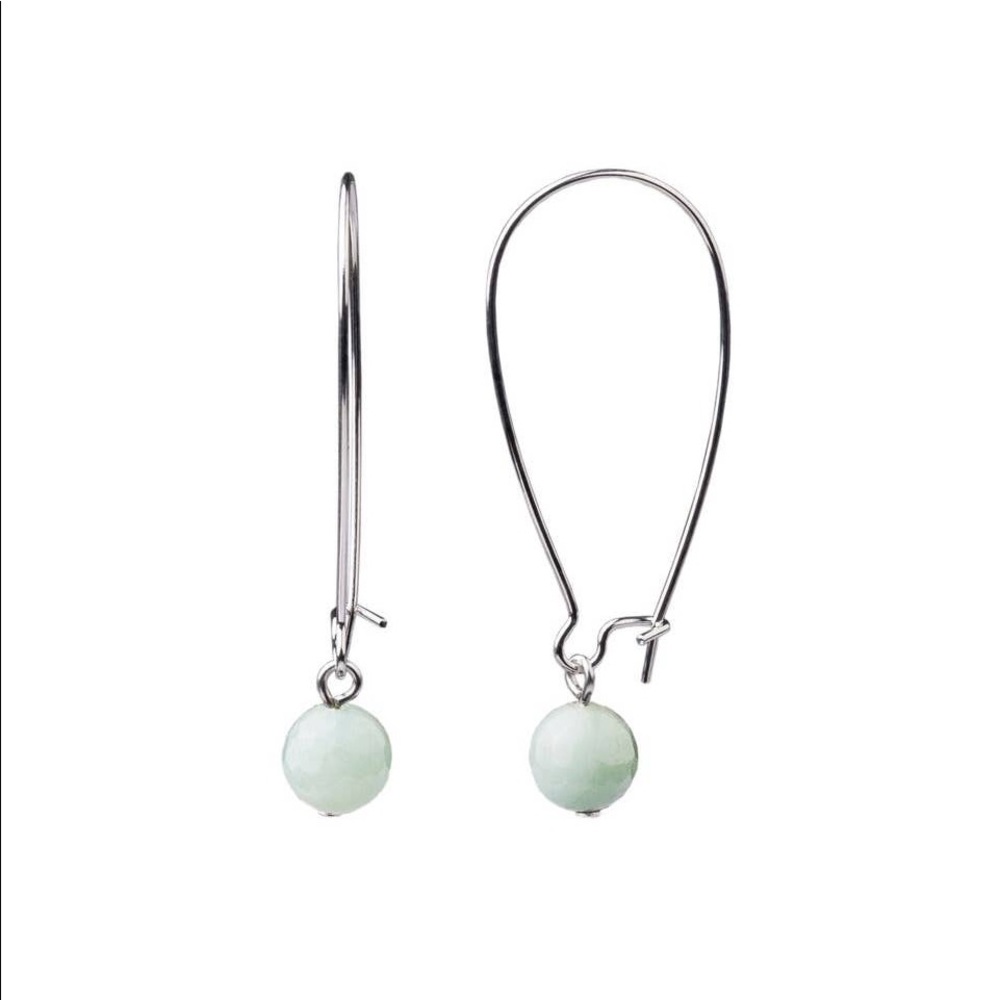 Artisan Sterling Silver Earrings with Amazonite Stone Courage Stone